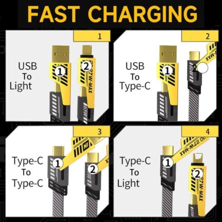 4-in-1 Multi Usb Charging Cable – For Iphone And Type C | Fast Pd Charger Cord For Iphone, Ipad, Samsung, Macbook - Image 9