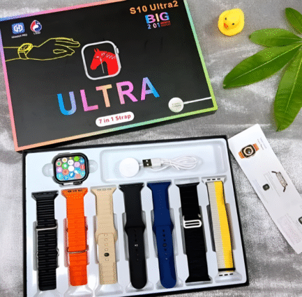 S10 Ultra 2 Smart Watch For Kids & Adults | 7 Stylish Straps | Titanium Body | Magnetic Charger | Water Resistant - Image 3
