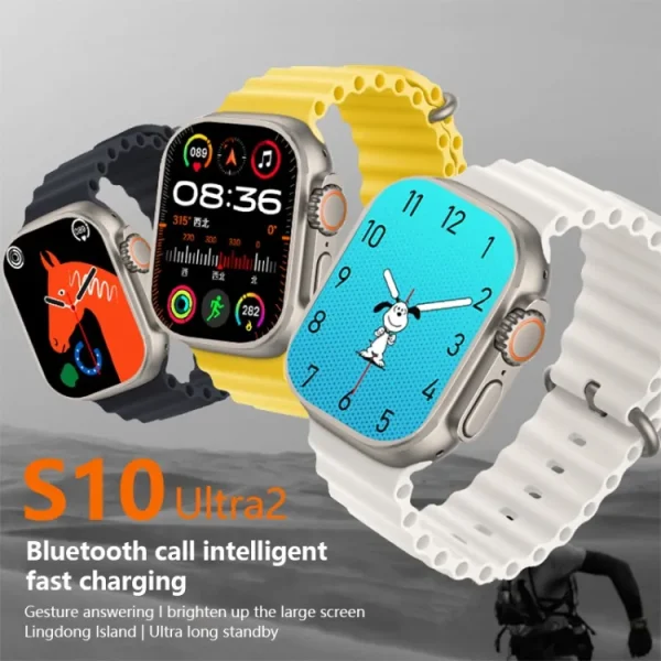 s10-ultra-2-smart-watch-for-kids-adults-7-stylish-straps-titanium-body-magnetic-charger-water-resistant - 4