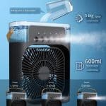 Portable Air Conditioner Fan Fine Mist Water Humidifier Function 3 in 1