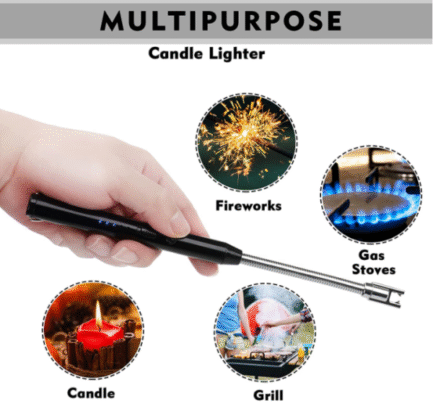 Arc Lighter With Usb Charging | Flameless Windproof | Led Battery Display | Safety Switch | Rotate 360 Degrees ( Random Color ) - Image 3